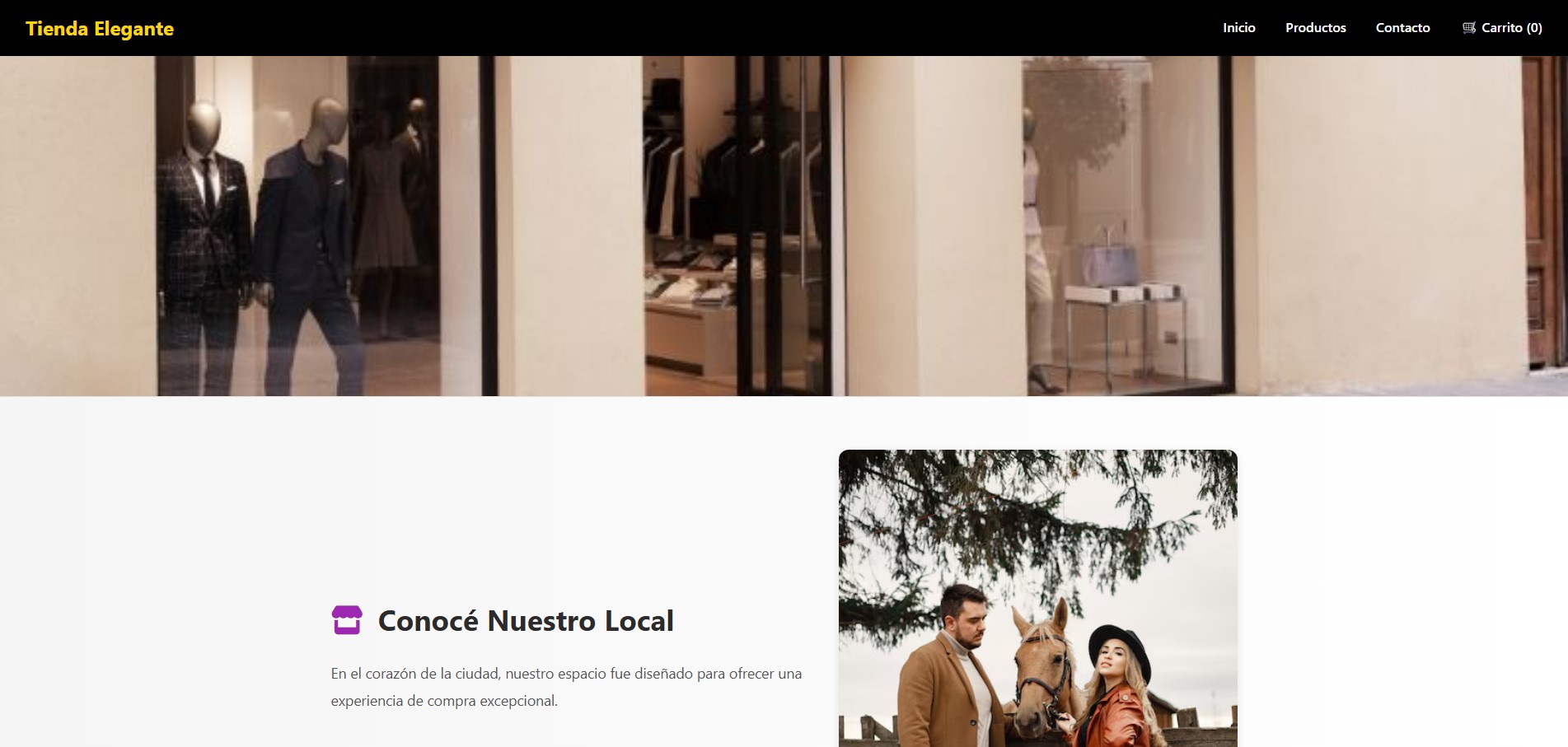 Tienda online unisex de ropa con catálogo y carrito